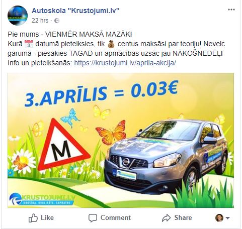 Krustojumi pa centiem